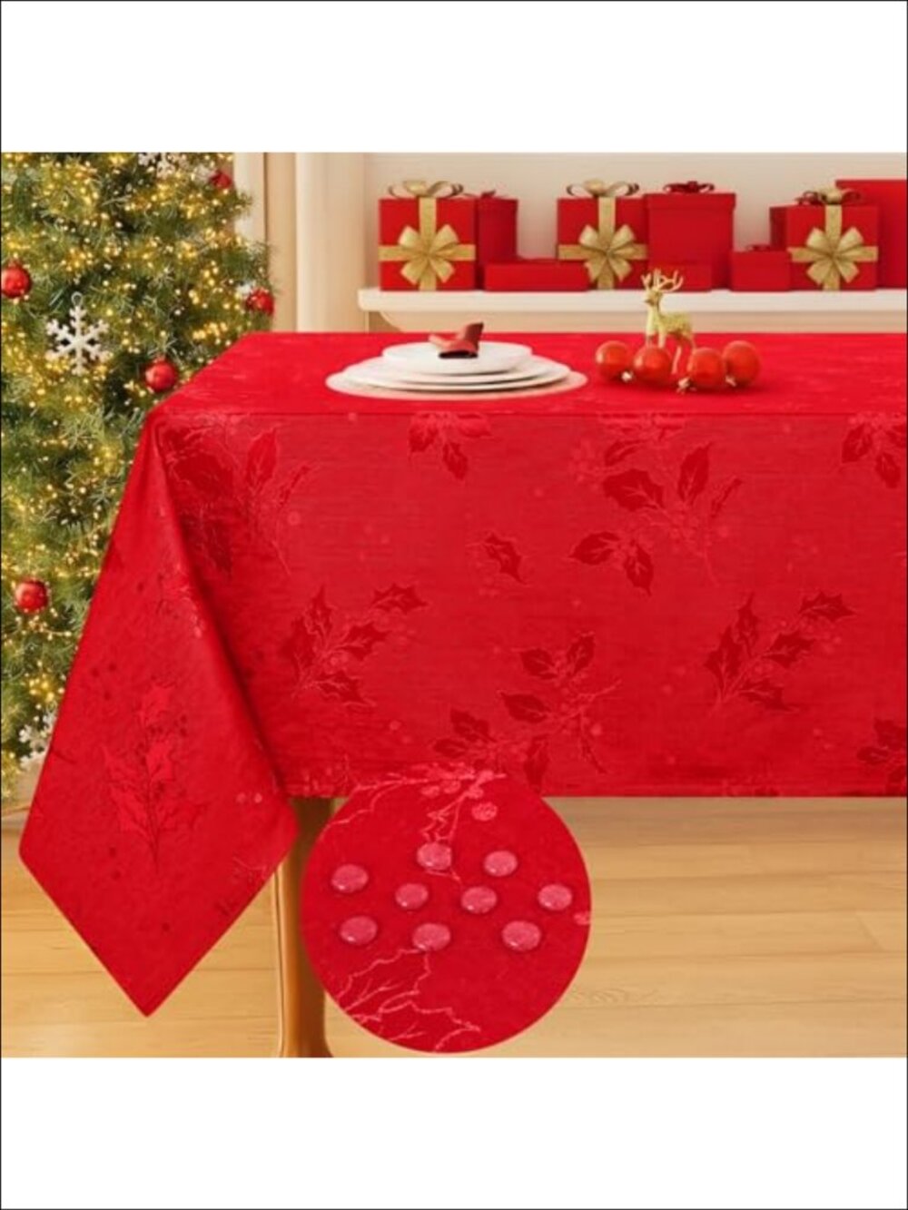 Jacquard Rectangle Tablecloth 60x102 Waterproof Spillproof Polyester